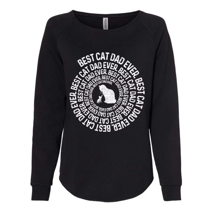 Spiral Cat Dad Best Cat Ever Spiral Vintage Fathers Day Womens California Wash Sweatshirt