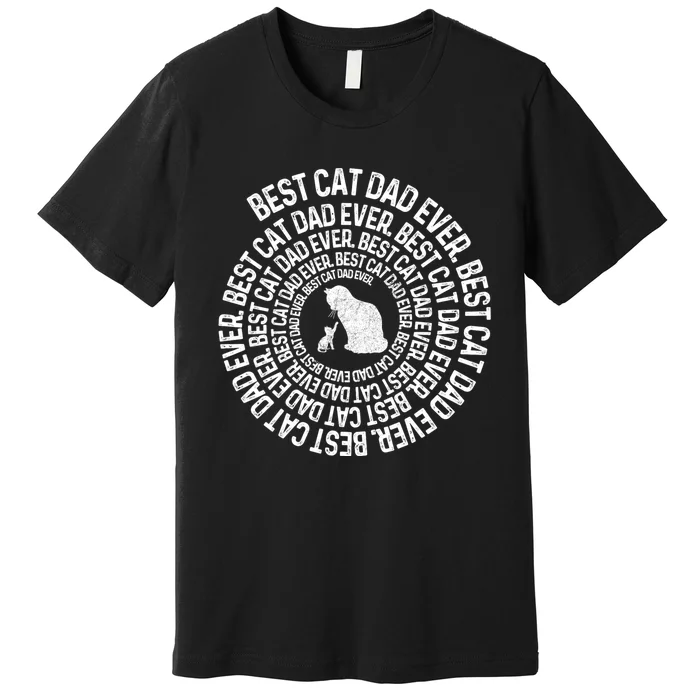 Spiral Cat Dad Best Cat Ever Spiral Vintage Fathers Day Premium T-Shirt