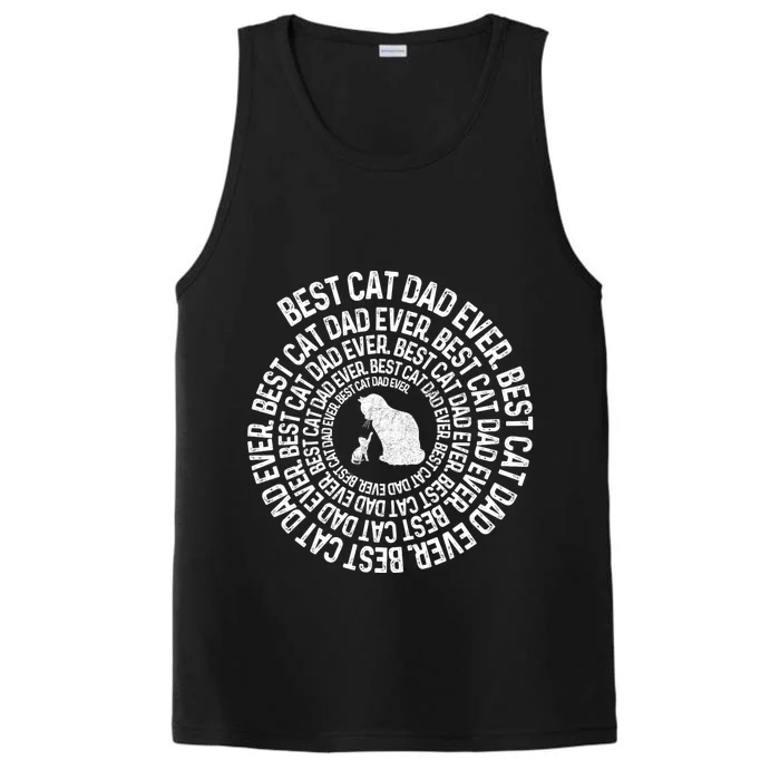 Spiral Cat Dad Best Cat Ever Spiral Vintage Fathers Day Performance Tank