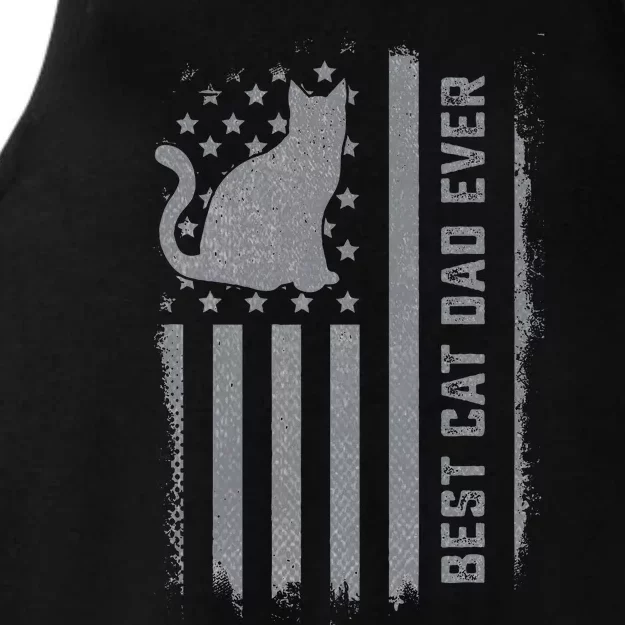 S Cat Dad Us Flag Kitty Daddy Dad Christmas Ladies Tri-Blend Wicking Tank