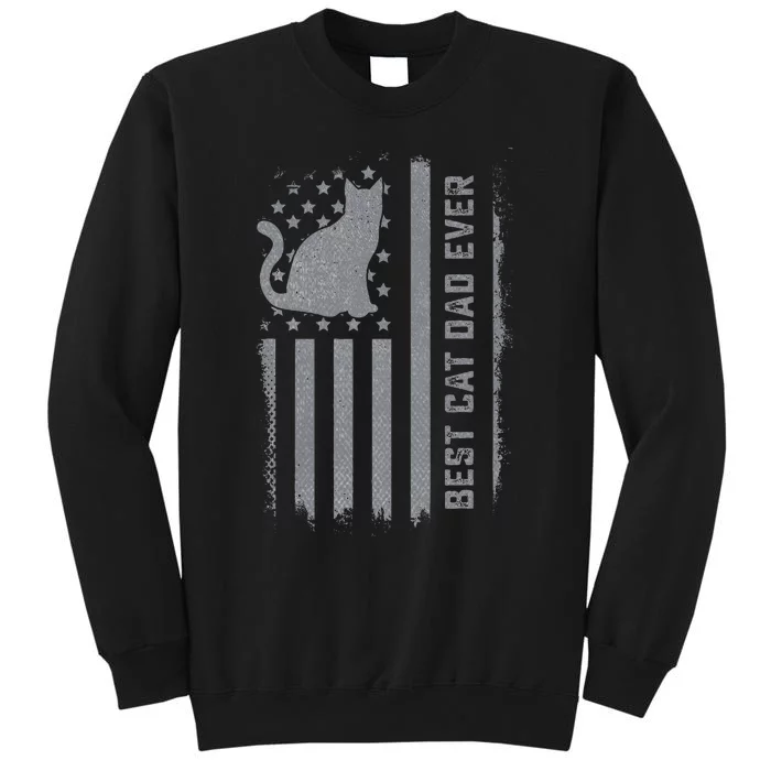 S Cat Dad Us Flag Kitty Daddy Dad Christmas Tall Sweatshirt