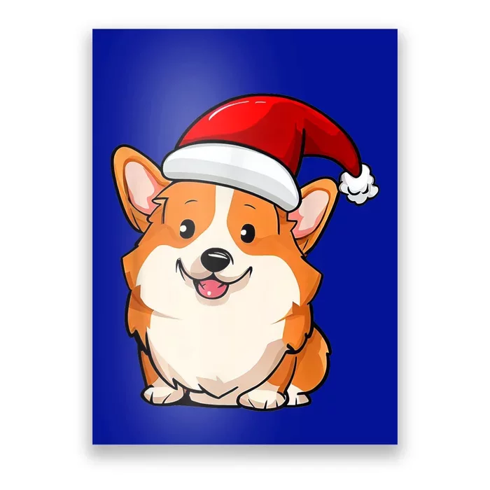 Santa Corgi Dog Dad Mom Boy Girl Christmas Poster