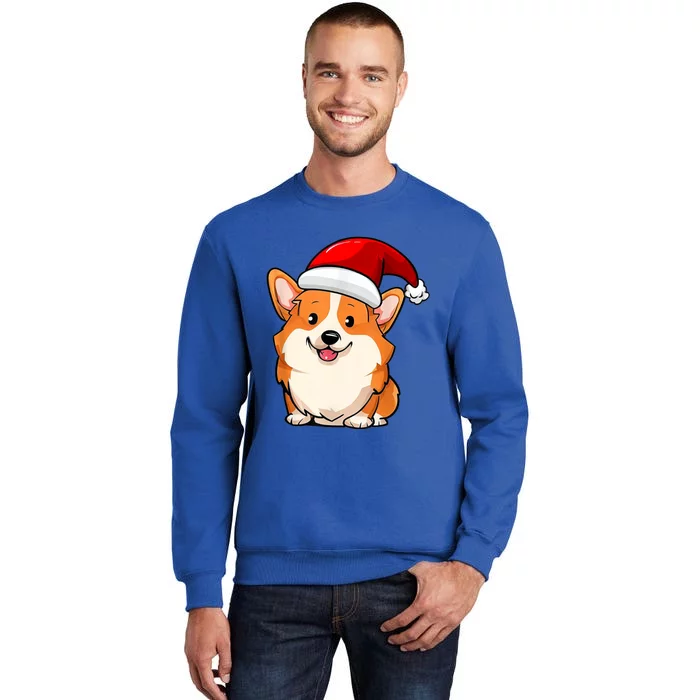 Santa Corgi Dog Dad Mom Boy Girl Christmas Tall Sweatshirt