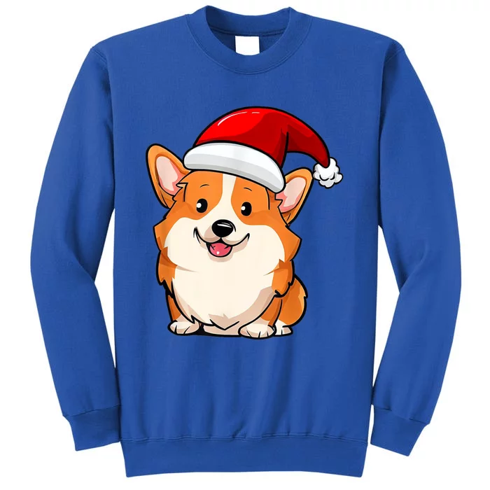 Santa Corgi Dog Dad Mom Boy Girl Christmas Tall Sweatshirt