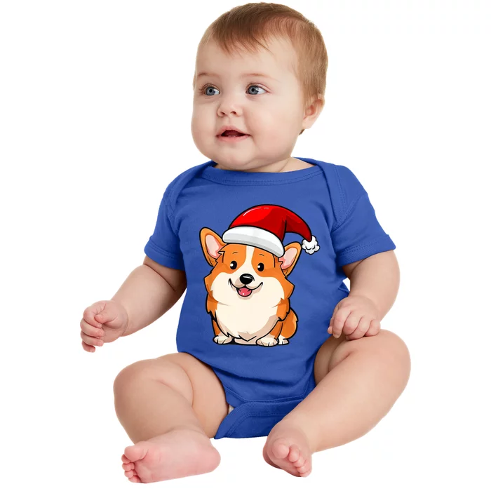 Santa Corgi Dog Dad Mom Boy Girl Christmas Baby Bodysuit