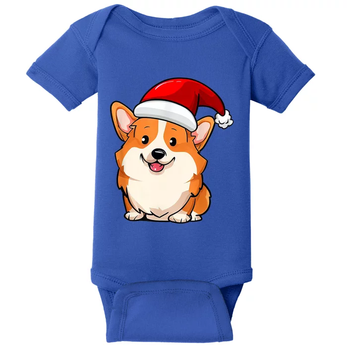 Santa Corgi Dog Dad Mom Boy Girl Christmas Baby Bodysuit