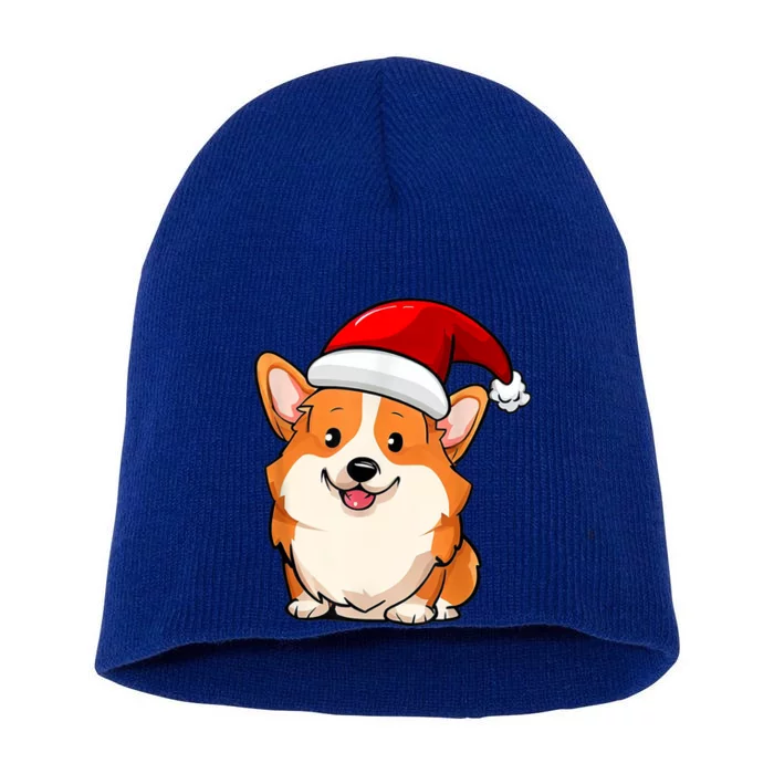 Santa Corgi Dog Dad Mom Boy Girl Christmas Short Acrylic Beanie