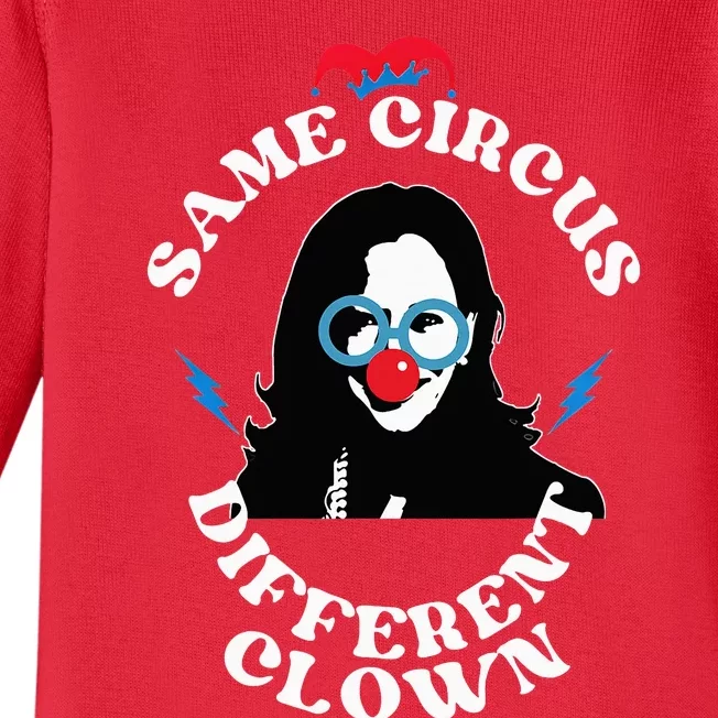 Same Circus Different Clown Kamala Clown Baby Long Sleeve Bodysuit