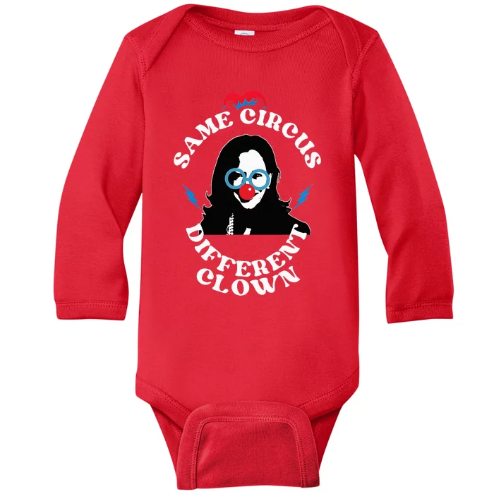 Same Circus Different Clown Kamala Clown Baby Long Sleeve Bodysuit