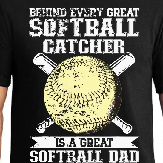 Softball Catcher Dad Pitcher Fastpitch Coach Fathers Day Pajama Set