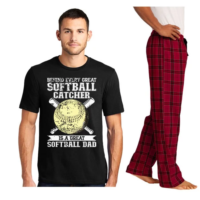 Softball Catcher Dad Pitcher Fastpitch Coach Fathers Day Pajama Set