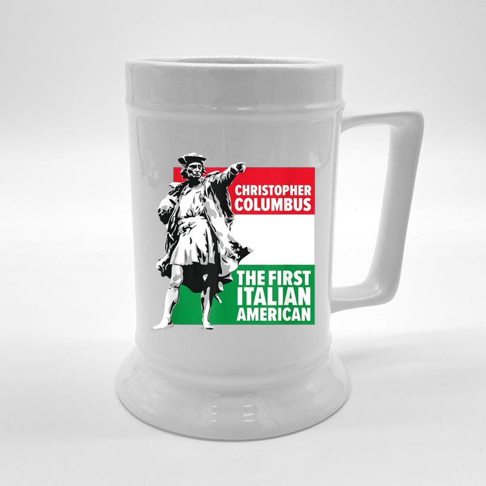 Save Columbus Day Italian Pride Front & Back Beer Stein