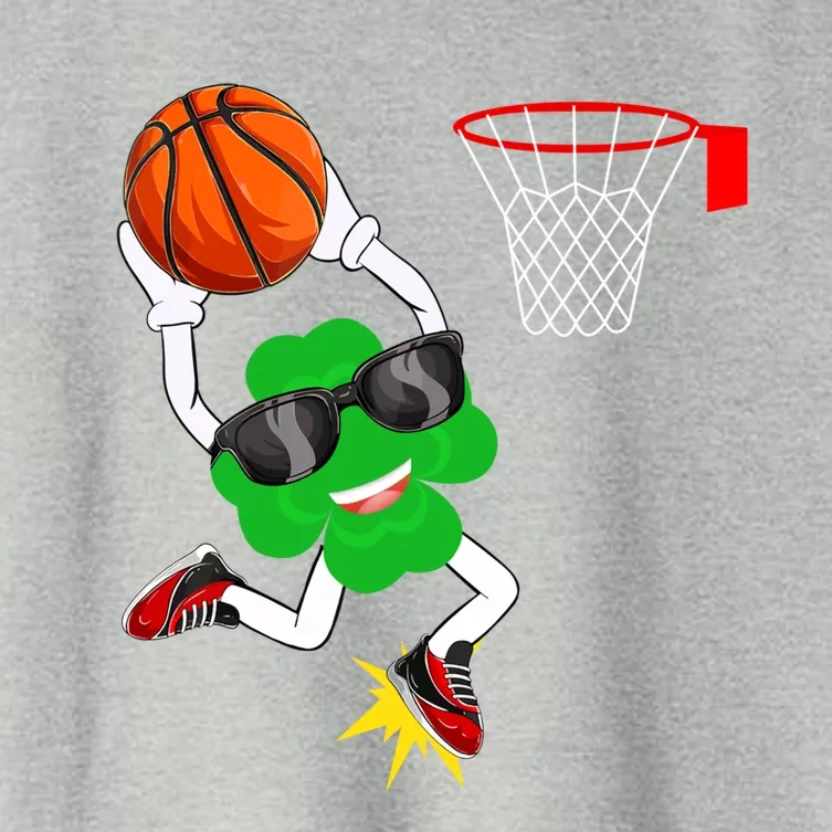 Shamrock Clover Dunking Basketball St Patrick's Day Great Gift Women's Crop Top Tee