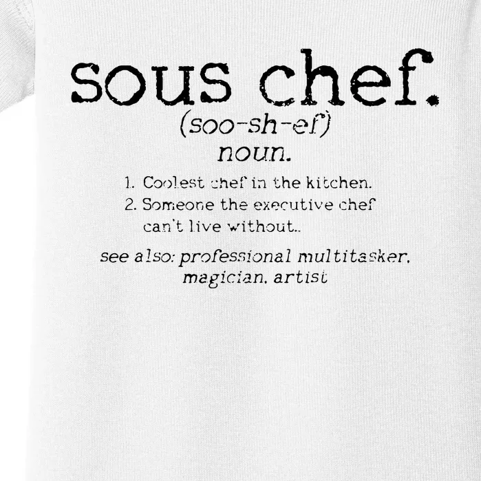 Sous Chef Definition Funny Cooking Cook Gift Baby Bodysuit