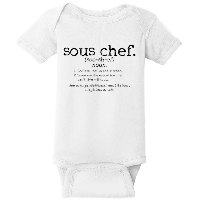 Sous Chef Definition Funny Cooking Cook Gift Baby Bodysuit