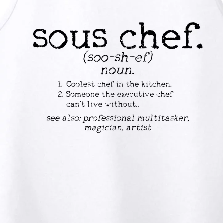 Sous Chef Definition Funny Cooking Cook Gift Performance Tank