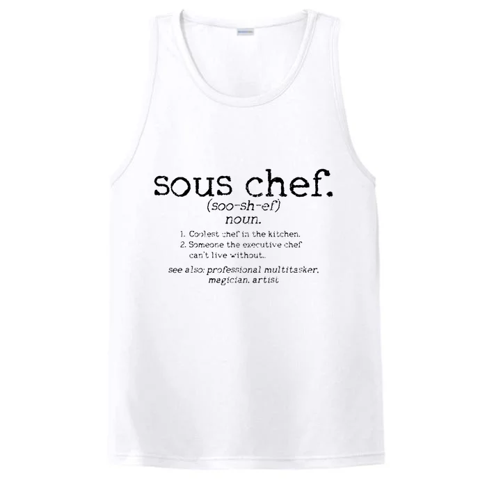 Sous Chef Definition Funny Cooking Cook Gift Performance Tank