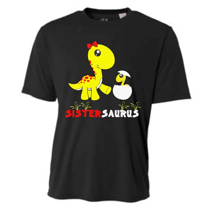 Sistersaurus Cute Dinosaur Sister Saurus Family Matching Cooling Performance Crew T-Shirt