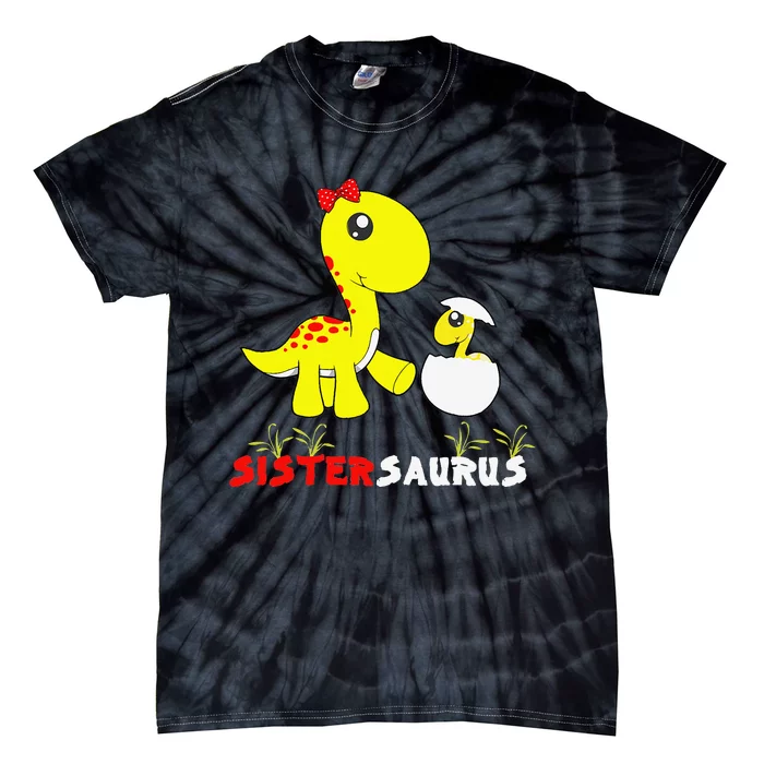 Sistersaurus Cute Dinosaur Sister Saurus Family Matching Tie-Dye T-Shirt