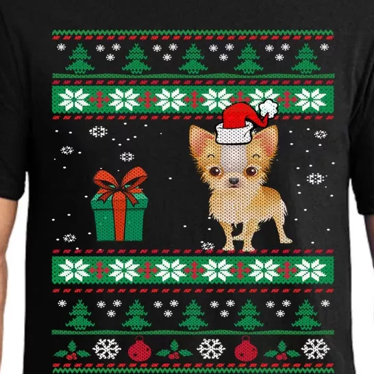 Santa Chihuahua Dog Holiday Ugly Christmas Graphic Gift Meaningful Gift Pajama Set