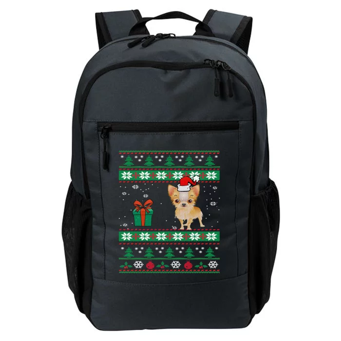 Santa Chihuahua Dog Holiday Ugly Christmas Graphic Gift Meaningful Gift Daily Commute Backpack