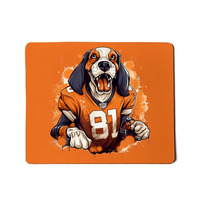 Smokey Coonhound Dog Tennessee Orange Football Game Day Mousepad