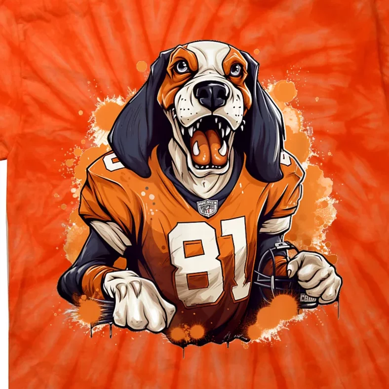 Smokey Coonhound Dog Tennessee Orange Football Game Day Tie-Dye T-Shirt