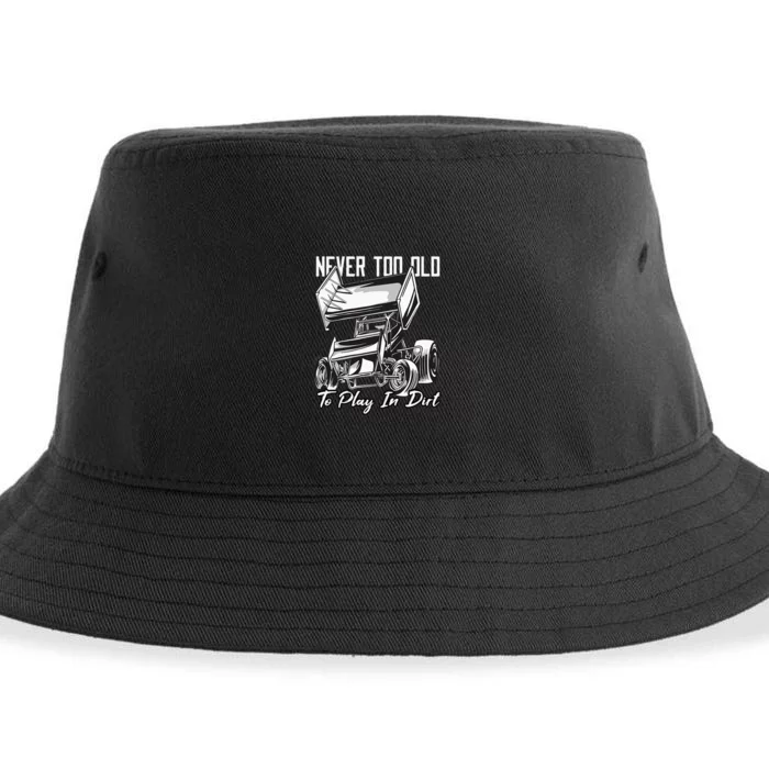 SPRINT CAR DIRT TRACK RACING Play In Dirt Sustainable Bucket Hat