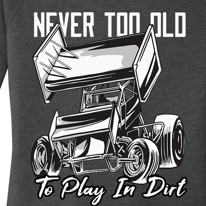 SPRINT CAR DIRT TRACK RACING Play In Dirt Women's Perfect Tri Tunic Long Sleeve Shirt