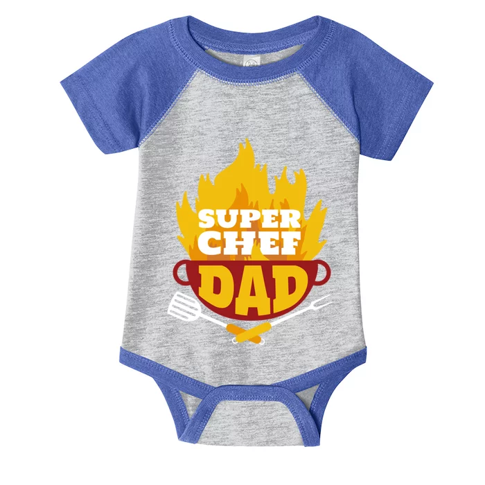 Super Chef Dad Cooking With Fire Meaningful Gift Infant Baby Jersey Bodysuit