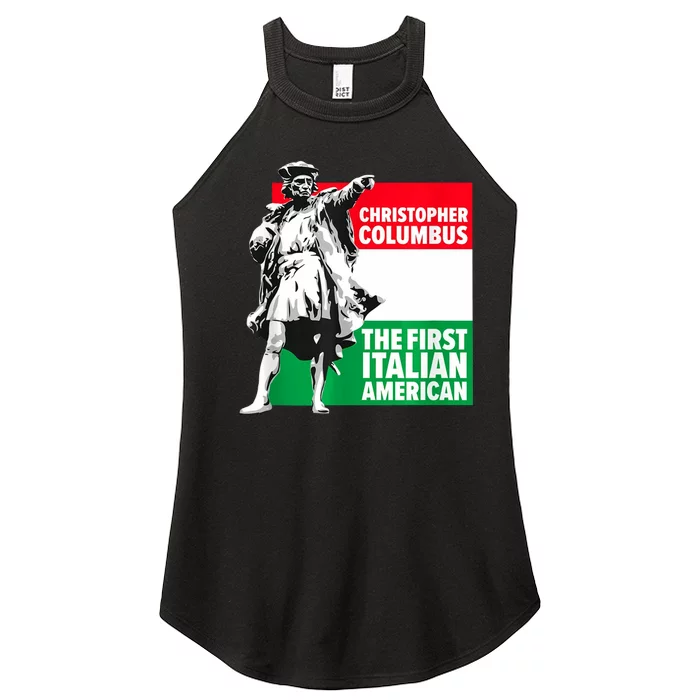 Save Columbus Day Italian Pride Women’s Perfect Tri Rocker Tank