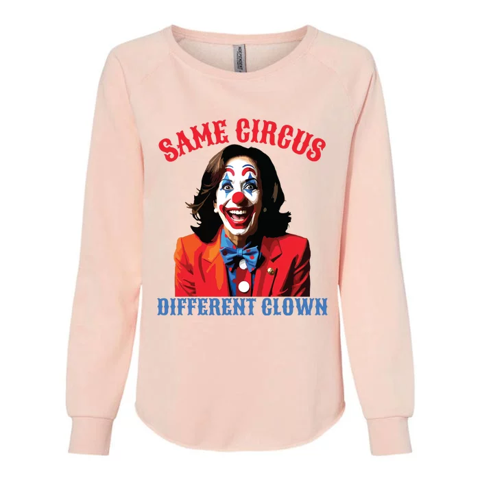 Same Circus Different Clown Funny Kamala Clown 2024 Womens California Wash Sweatshirt