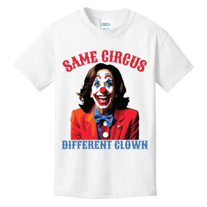 Same Circus Different Clown Funny Kamala Clown 2024 Kids T-Shirt