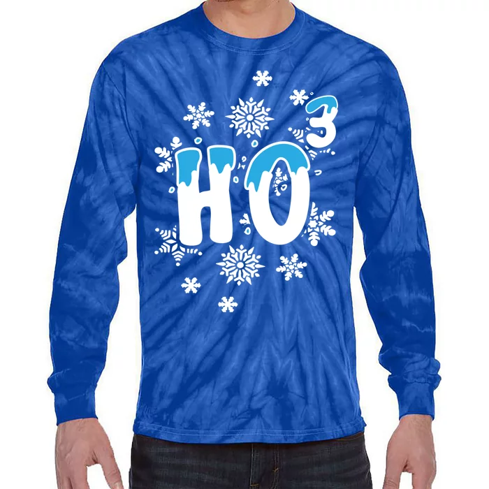 Science Christmas Design Ho Ho Ho Teacher Great Gift Tie-Dye Long Sleeve Shirt