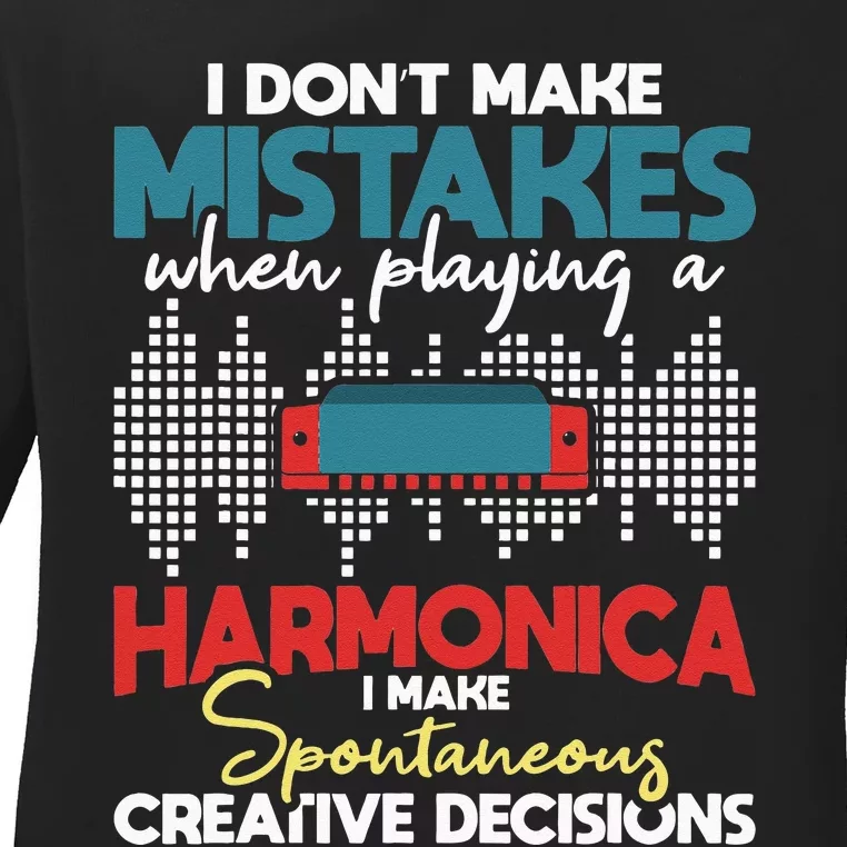 Spontaneous Creative Decisions Harmonica Player Harmonicist Ladies Long Sleeve Shirt