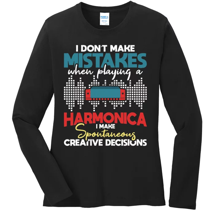 Spontaneous Creative Decisions Harmonica Player Harmonicist Ladies Long Sleeve Shirt