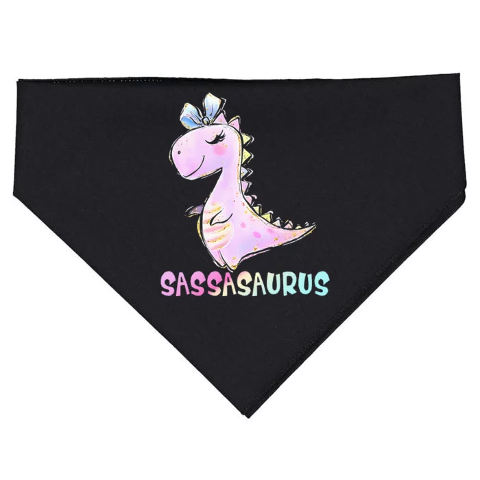 Sassasaurus Cute Dinosaur Funny USA-Made Doggie Bandana