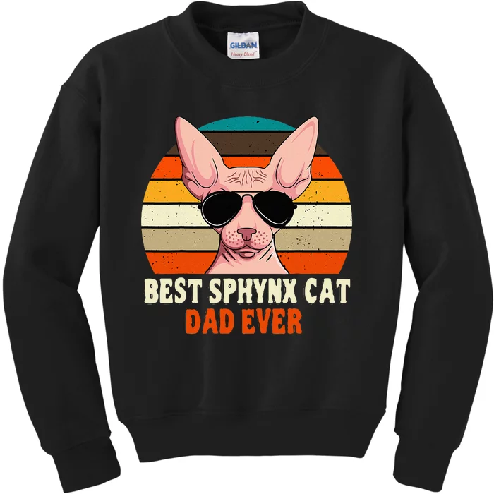 Sphynx Cat Dad Owner Breeder Hairless Pet Lover FatherS Day Kids Sweatshirt