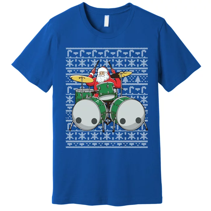 Santa Claus Drummer Drums Percussionist Percussion Christmas Gift Premium T-Shirt