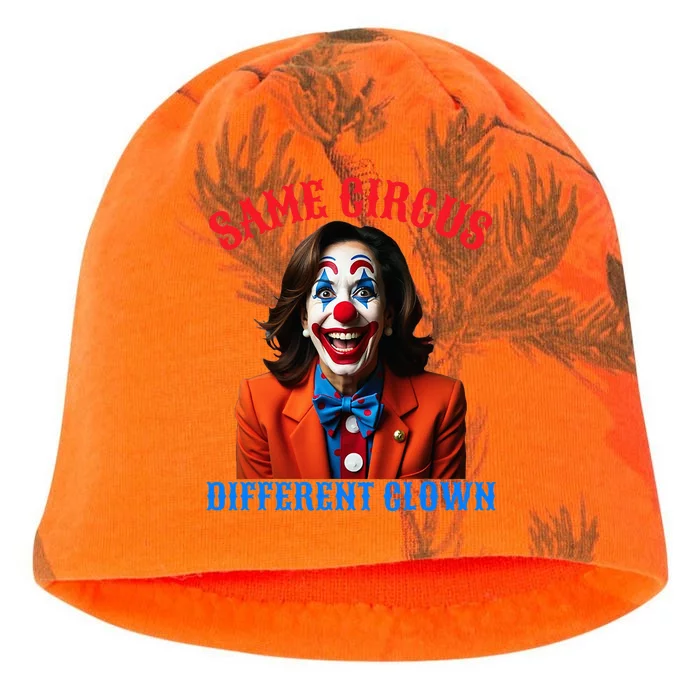 Same Circus Different Clown Funny Kamala Clown 2024 Kati - Camo Knit Beanie