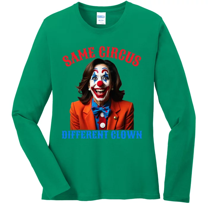 Same Circus Different Clown Funny Kamala Clown 2024 Ladies Long Sleeve Shirt