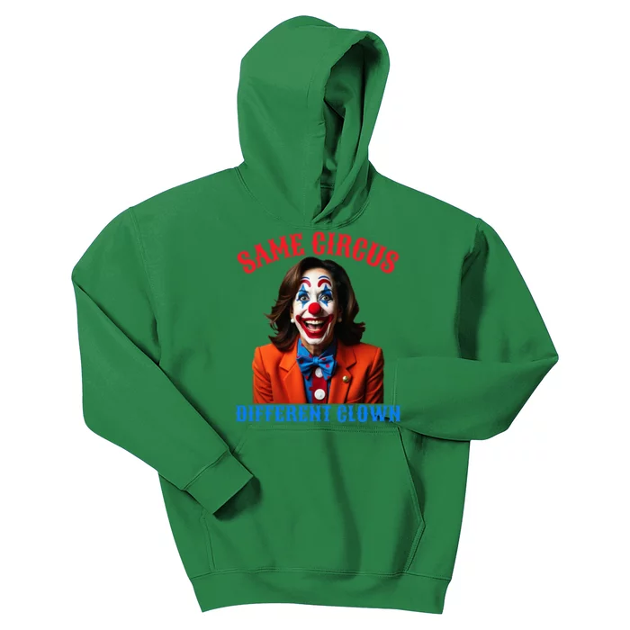 Same Circus Different Clown Funny Kamala Clown 2024 Kids Hoodie