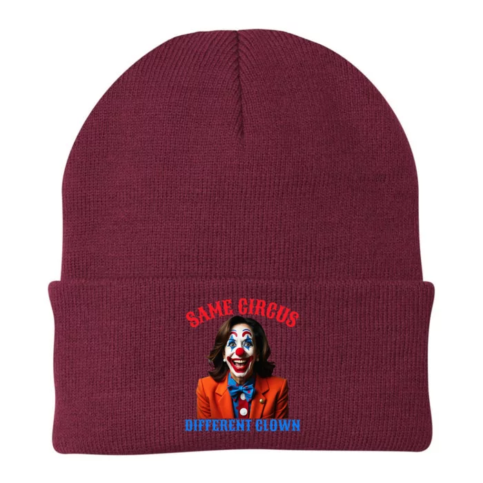 Same Circus Different Clown Funny Kamala Clown 2024 Knit Cap Winter Beanie