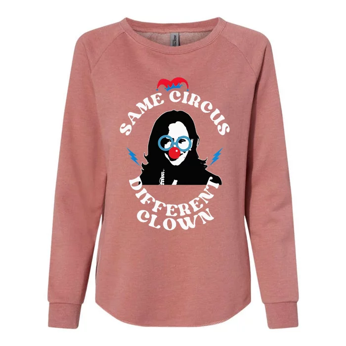 Same Circus Different Clown Funny Kamala Clown Womens California Wash Sweatshirt