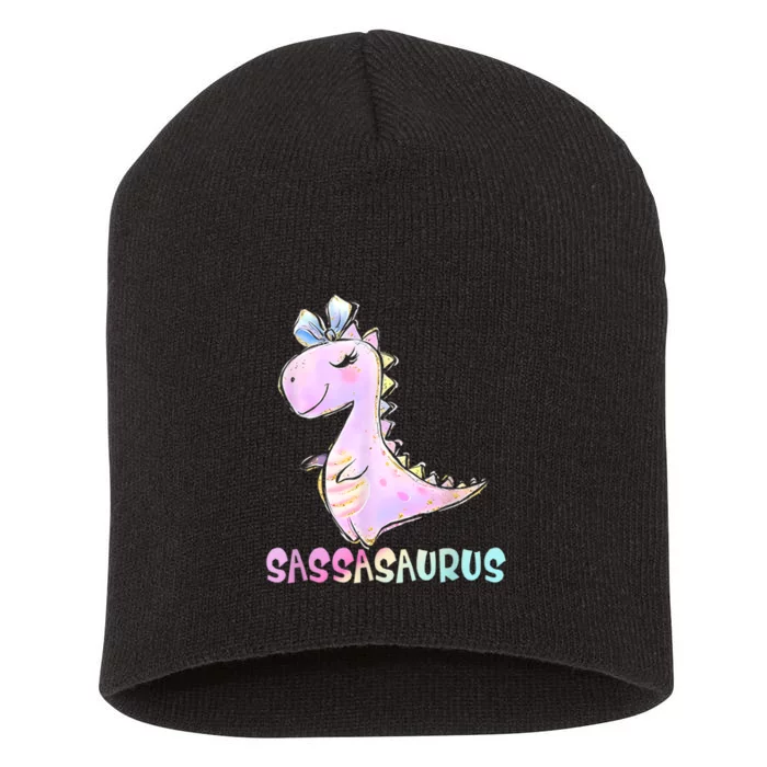 Sassasaurus Cute Dinosaur Funny Gifts For Short Acrylic Beanie