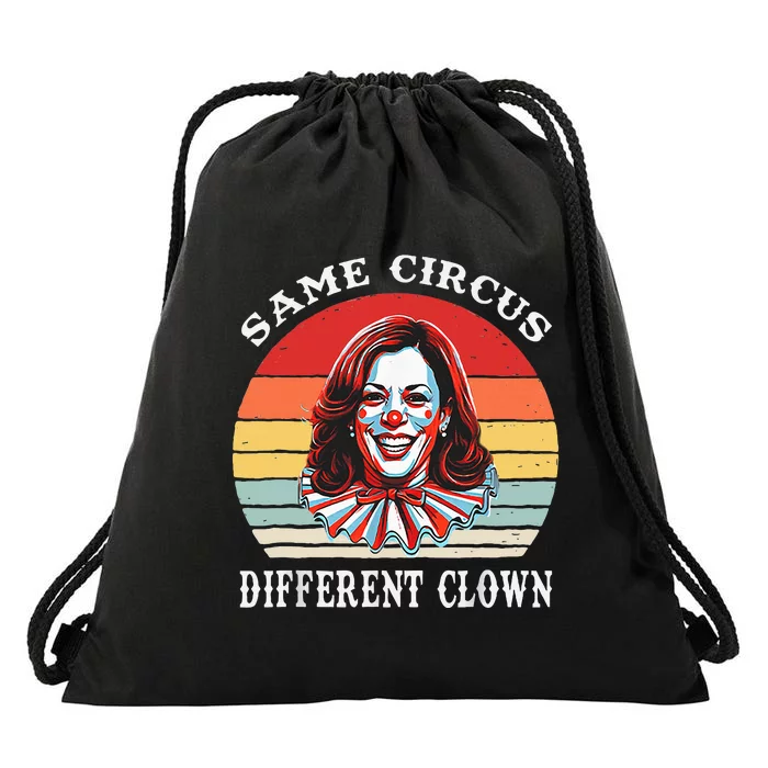 Same Circus Different Clown Funny Kamala Harris Clown Drawstring Bag