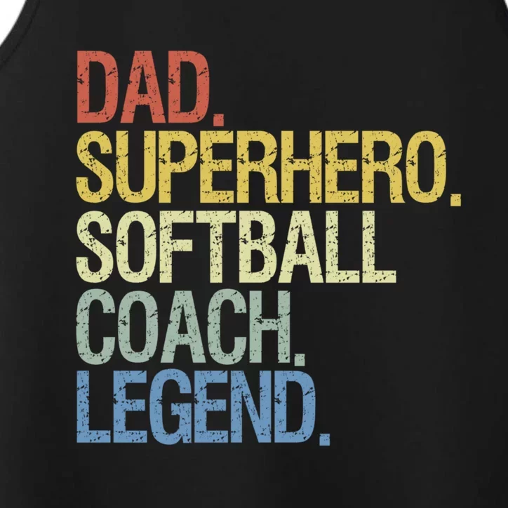 Softball Coach Dad Gift Performance Tank