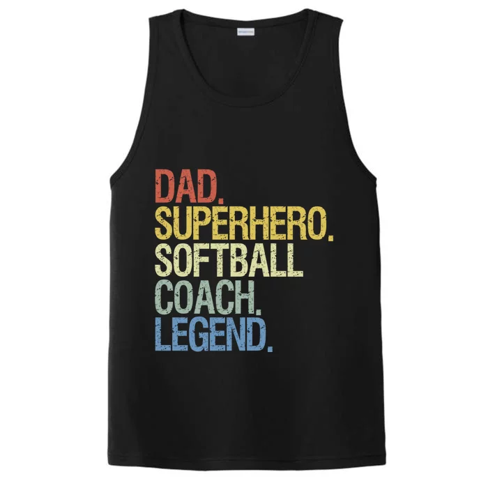 Softball Coach Dad Gift Performance Tank