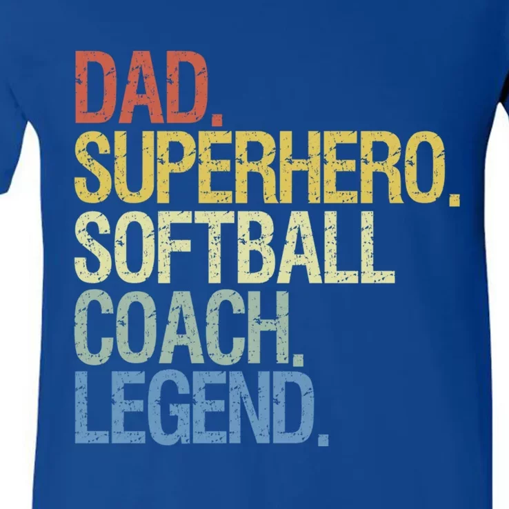 Softball Coach Dad Gift V-Neck T-Shirt