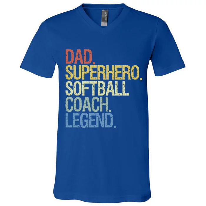 Softball Coach Dad Gift V-Neck T-Shirt